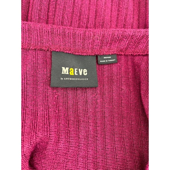 Maeve by Anthropologie Meryl plum metallic cardigan sweater M purple long sleeve - Picture 7 of 10